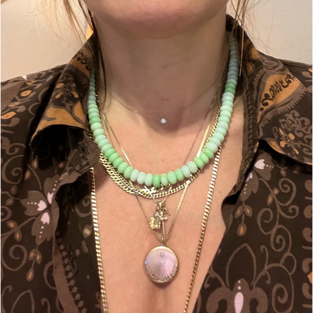 Mint opal beaded necklace